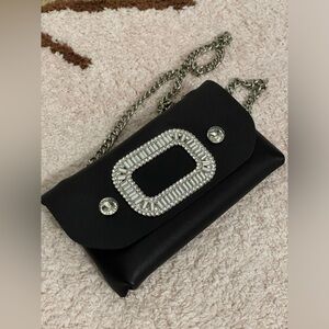 Rinestone Black Mini Crossbody Bag